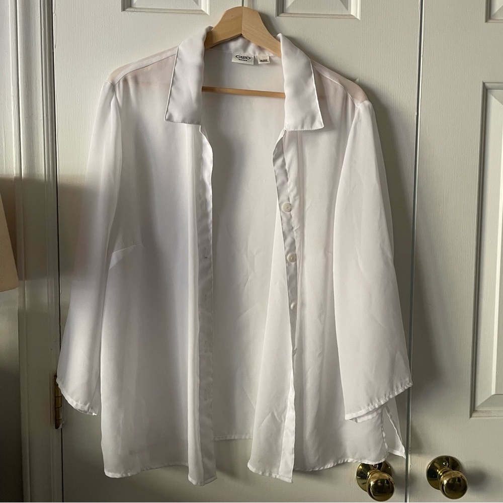 Cato 3/4 Sleeve Sheer Flowy Blouse